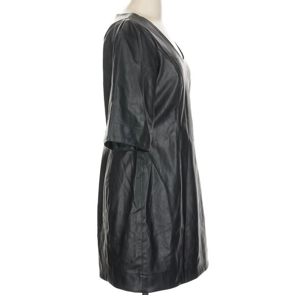 Tuckernuck Ariella Black Faux Vegan Leather Dress Large NEW - Picture 5 of 10